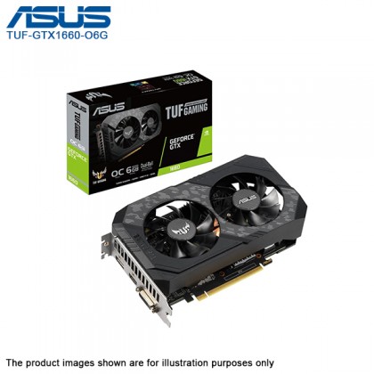 ASUS TUF NVIDIA GeForce GTX 1660 OC Edition 6GB GDDR5 HDMI DVI DP TUF-GTX1660-O6G Gaming Graphic Card